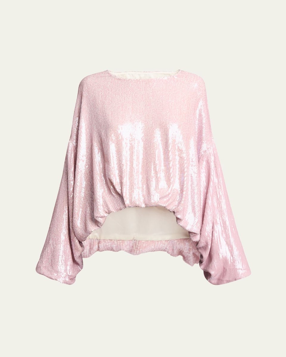 Cannett Sequin Draped Bubble Shirt